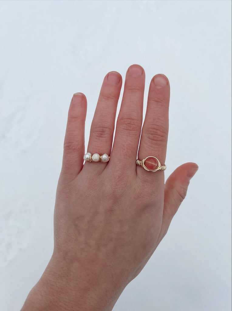 Triple Freshwater Pearl Ring