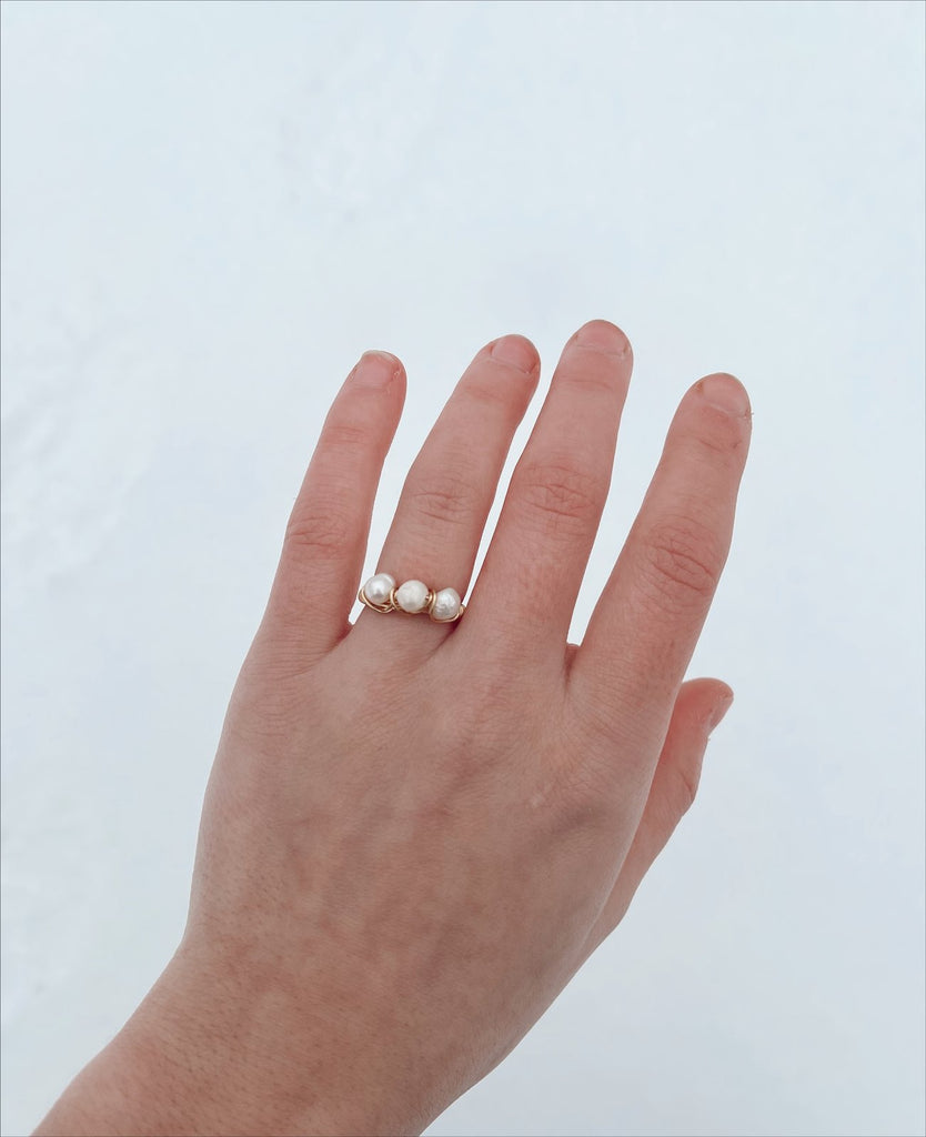 Triple Freshwater Pearl Ring