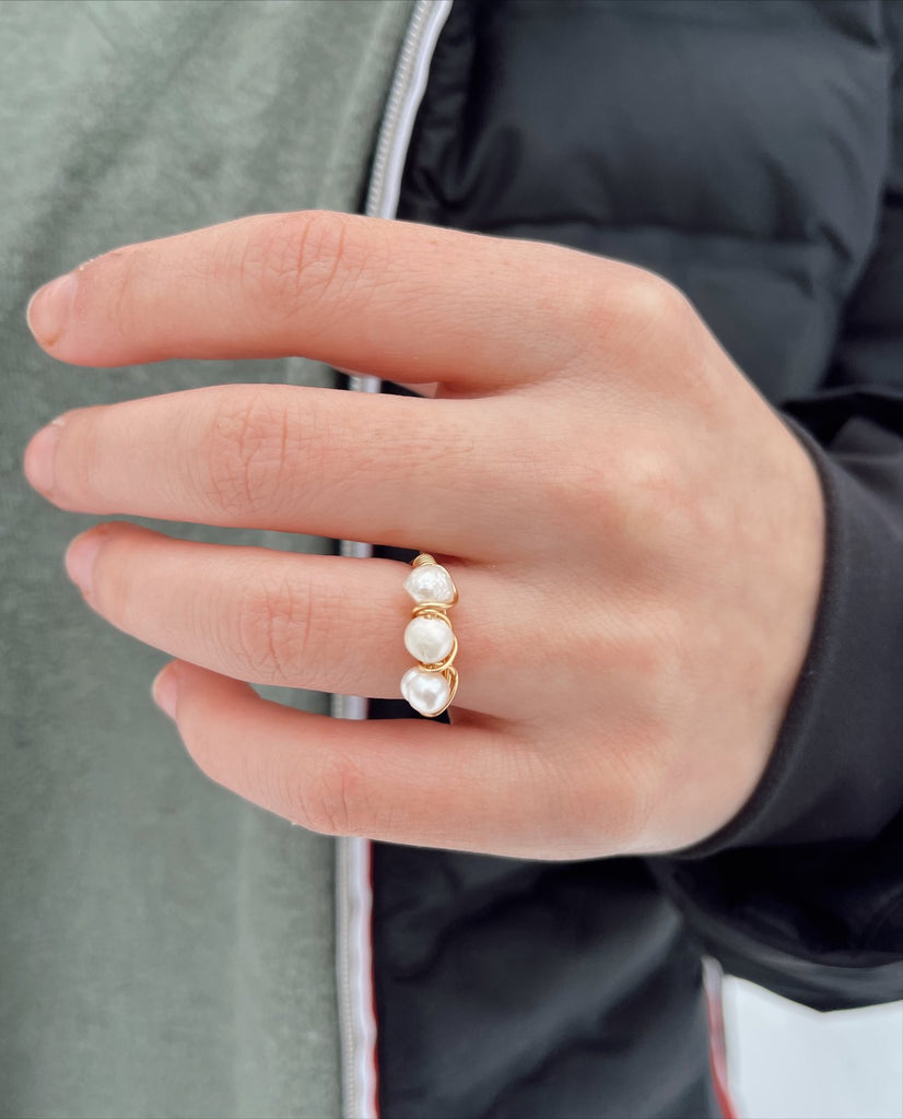 Triple Freshwater Pearl Ring