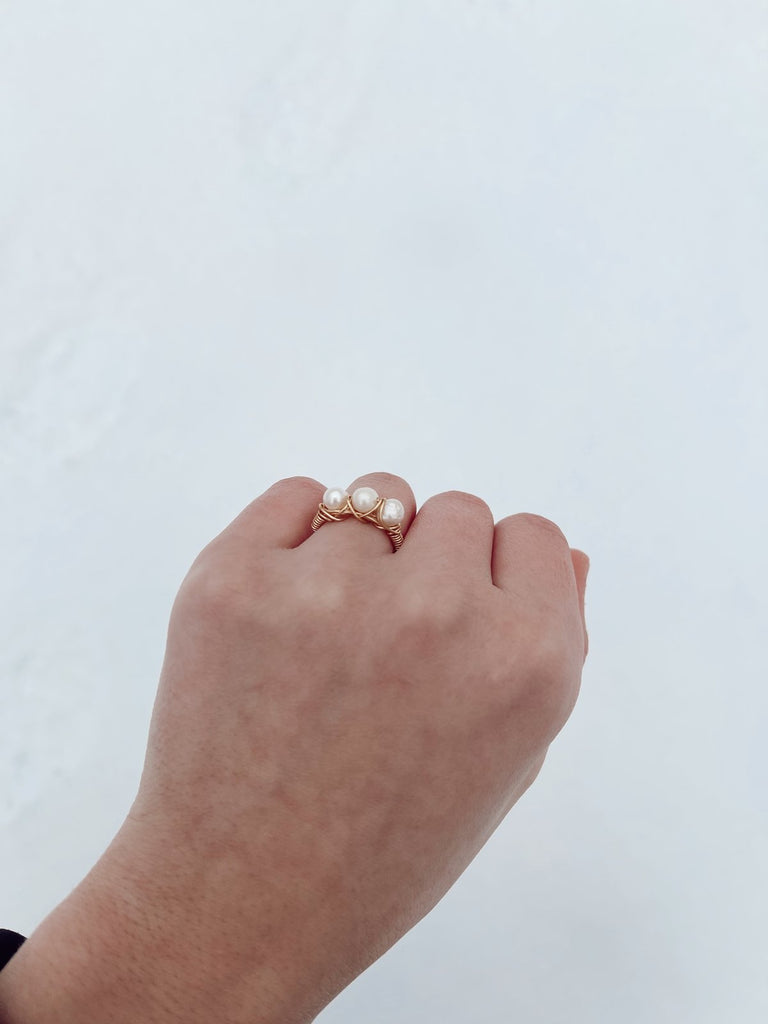 Triple Freshwater Pearl Ring